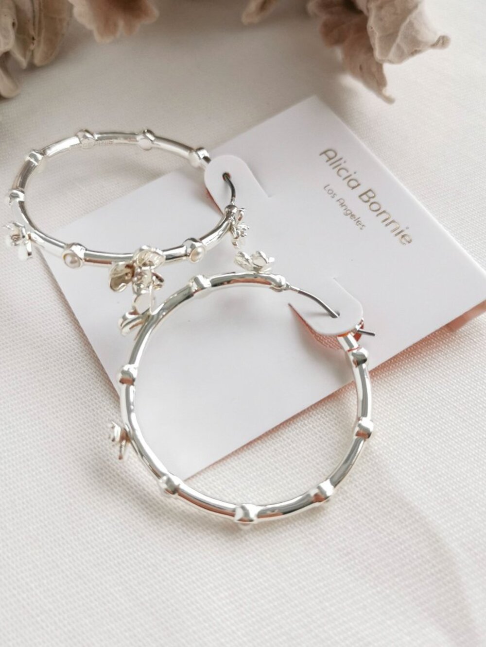 Alicia Bonnie Eternity Silver Hoop Earrings NEW Perfect condition - Picture 2 of 3